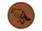 Standing Hawk Falcon Bird of Prey Round Iron-On Engraved Faux Leather Patch Applique - 2.5"